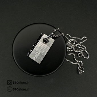 گردنبند کد (3035) مشکی نقره ای