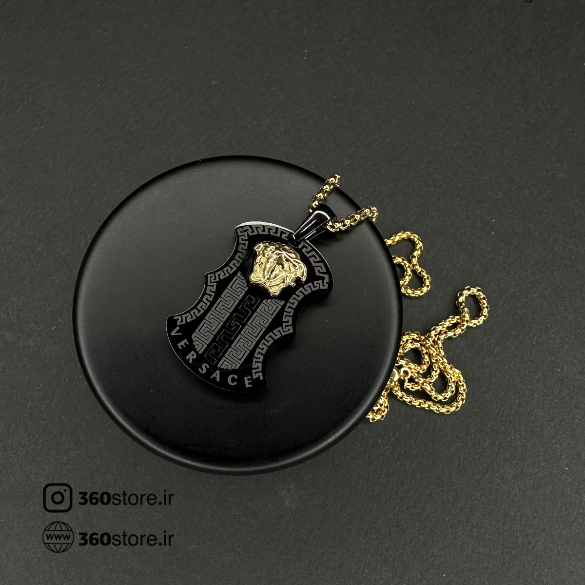 گردنبند کد (3038)طرح ورساچ مشکی طلایی