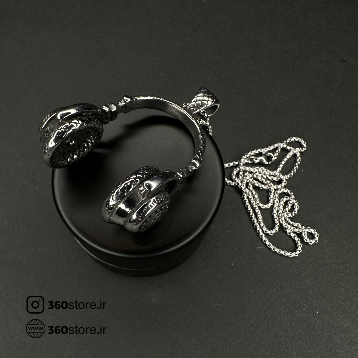 گردنبند کد (3040) سایز بزرگ نقره ای