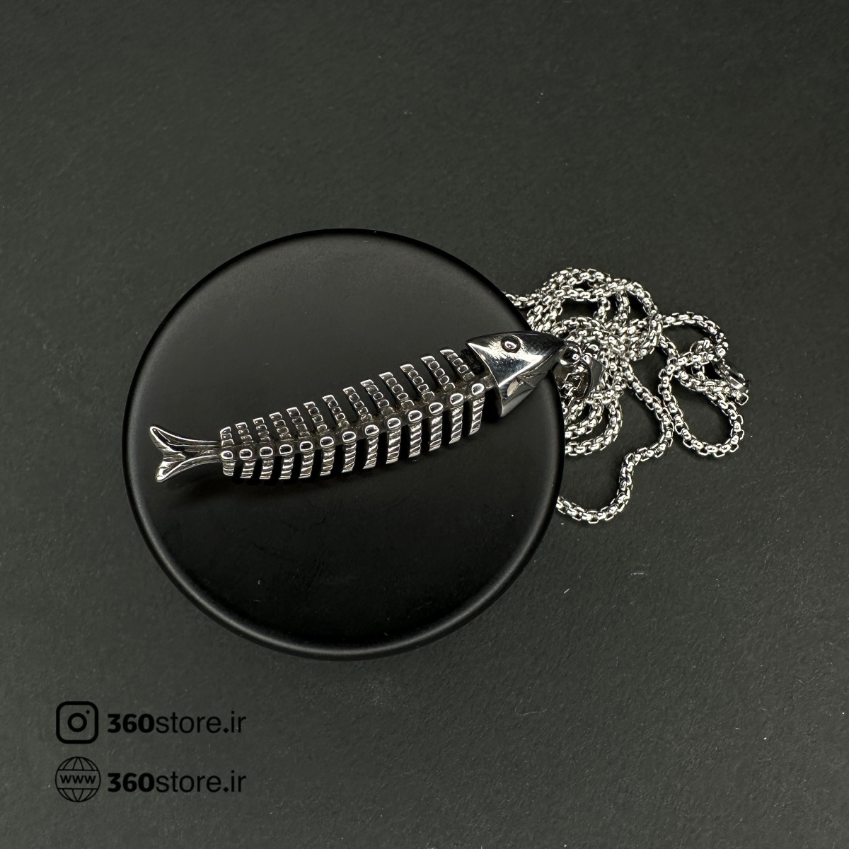 گردنبند کد (3044) طرح تیغ ماهی نقره ای