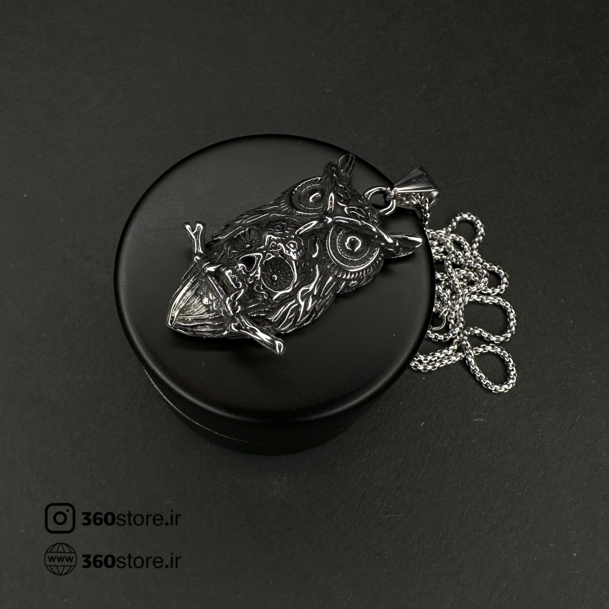 گردنبند کد (3045) طرح جغد نقره ای