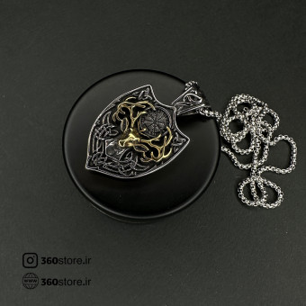 گردنبند کد (3049) نقره ای طلایی