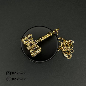 گردنبند کد (3051) طرح پتک طلایی سایز بزرگ