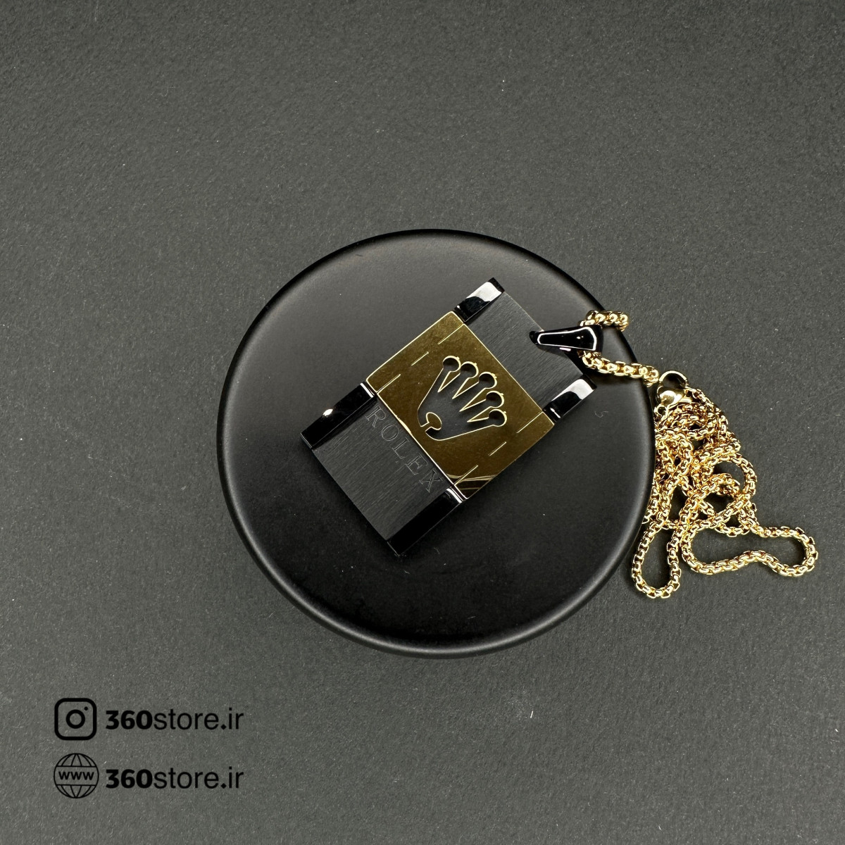 گردنبند کد (3069) رولکس مشکی طلایی