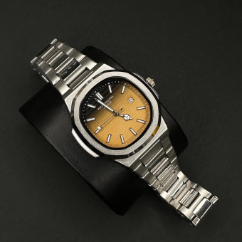 پتک فیلیپ مردانه کد(5699) نقره ای صفحه خردلی