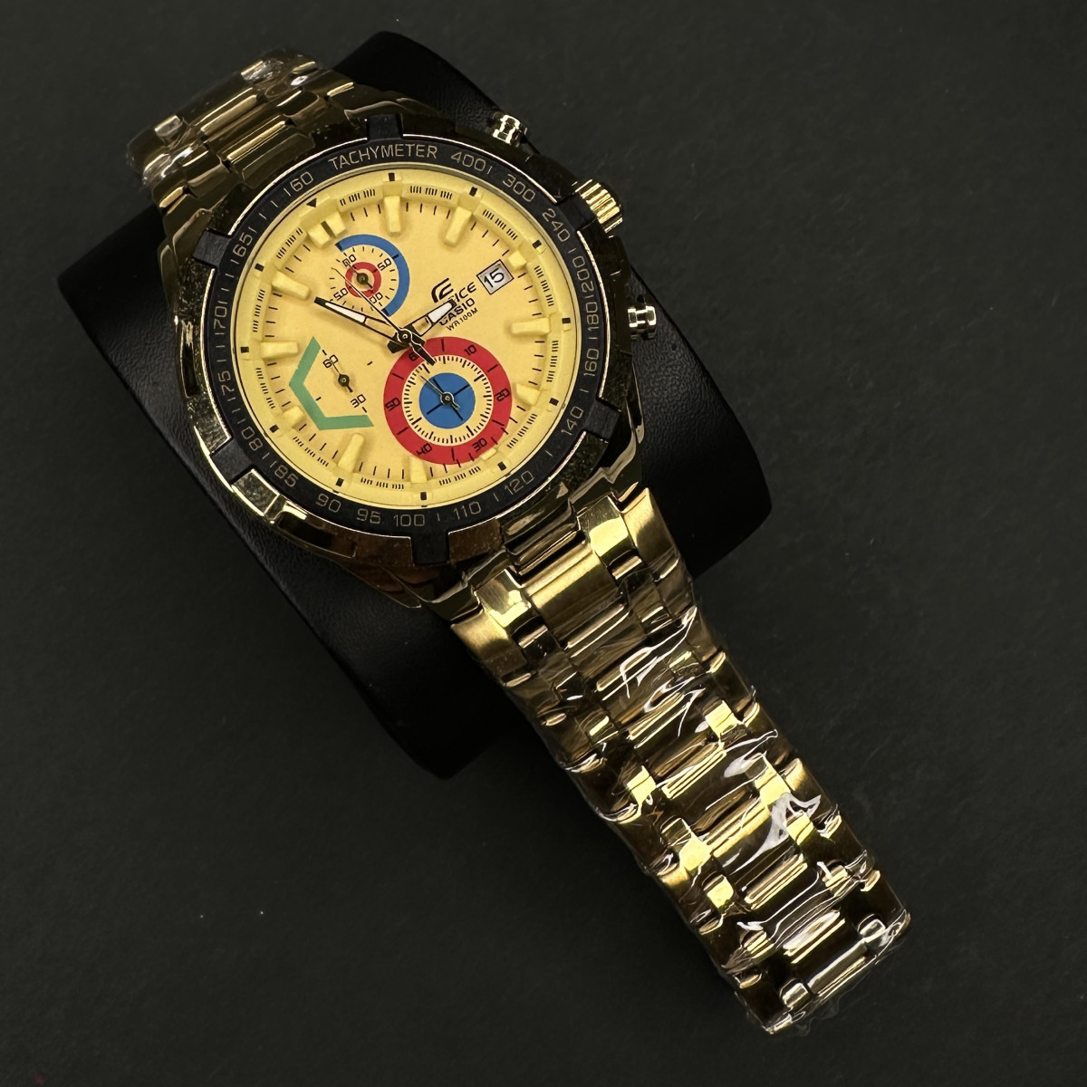 کاسیو ادیفایس کرنوگراف مردانه کد (5780) طلایی داخل زرد