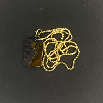 گردنبند طرح رولکس کد(3082) مشکی طلایی زنجیر طلایی