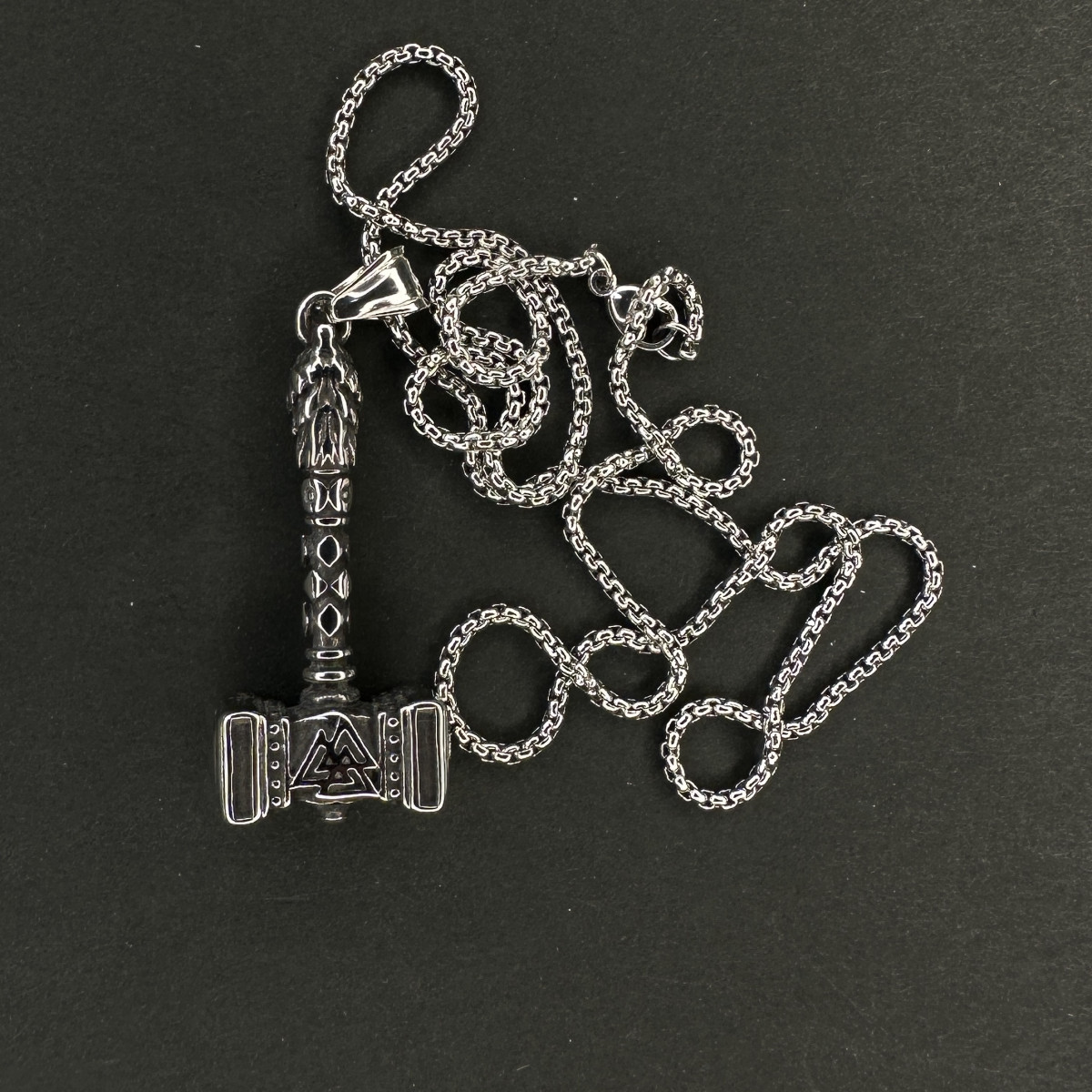 گردنبند طرح چکش کد(3099) تمام نقره ای