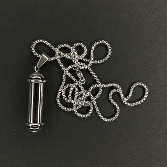 گردنبند طرح آویز استوانه ای کد (3101) تمام نقره ای