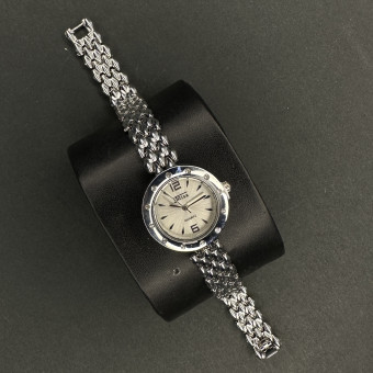 زنانه اقتصادی کد(6054) قاب نقره ای صفحه سفید بند نقره ای