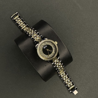 زنانه اقتصادی کد(6059) قاب طلایی صفحه دورنگین بند طلایی مشکی