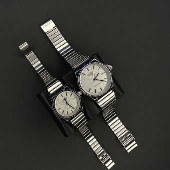 کاسیو گرد بند ریلی کد(6217) تمام نقره ای