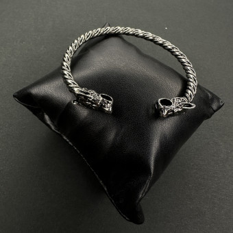 دستبند بنگل طرح اژدها کد (6322) نقره ای