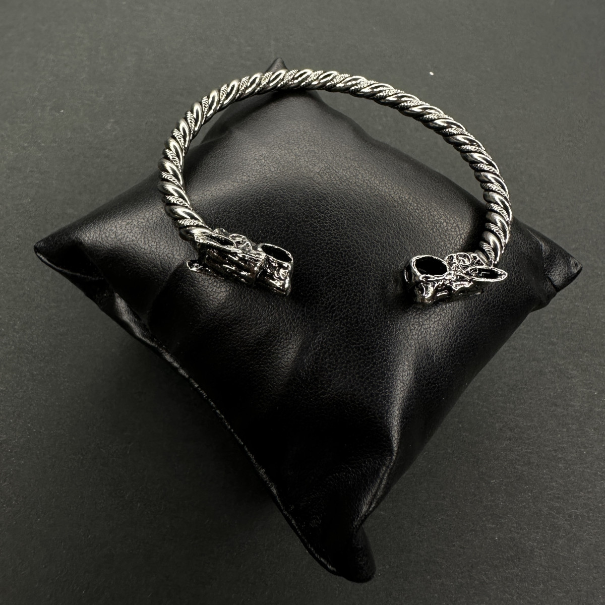 دستبند بنگل طرح اژدها کد (6322) نقره ای