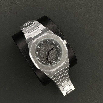 دارک واچ باجعبه شرکتی کد (6249) تمام نقره ای صفحه طرحدار