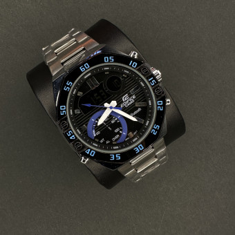 ادیفایس مردانه کد (6361) قاب و صفحه مشکی بند نقره ای