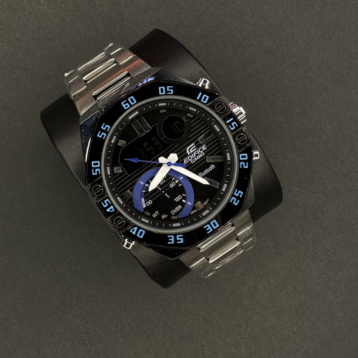 ادیفایس مردانه کد (6361) قاب و صفحه مشکی بند نقره ای