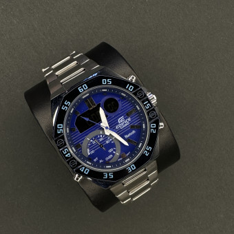 ادیفایس مردانه کد (6370) قاب و صفحه سرمه ای بند نقره ای