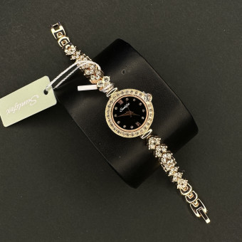 زنانه دایره ای Sunlifex کد (6377) رزگلد صفحه مشکی