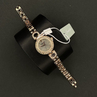 زنانه دایره ای Sunlifex کد (6384) رزگلد صفحه نقره ای