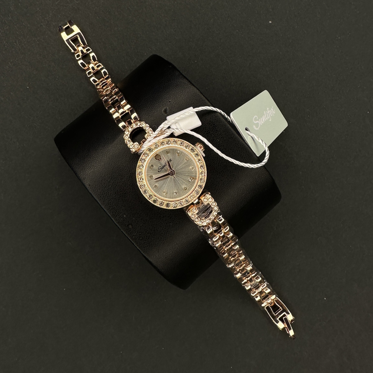 زنانه دایره ای Sunlifex کد (6384) رزگلد صفحه نقره ای