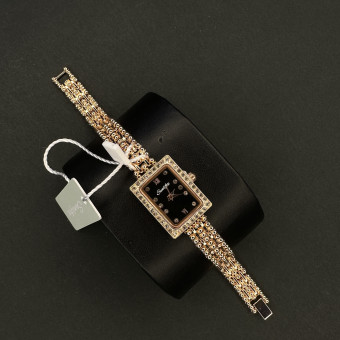 زنانه مستطیلی Sunlifex کد (6400) رزگلد صفحه مشکی