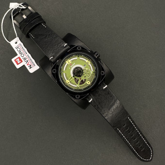 نیوی فورس مردانه موتور ژاپن کد(6499) تمام مشکی صفحه سبز روشن