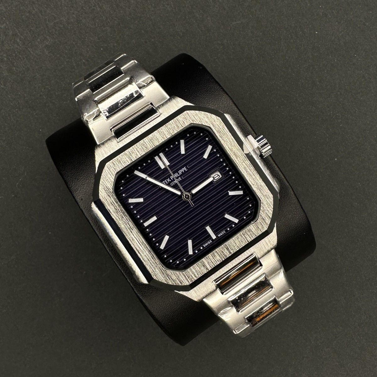 پتک فیلیپ مردانه کد(6523) نقره ای صفحه سرمه ای