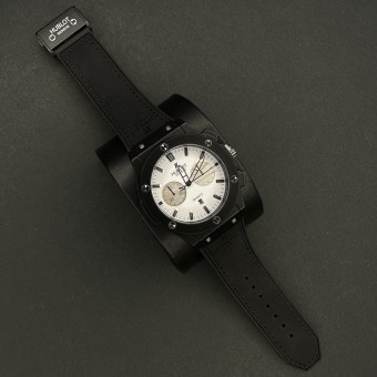 هابلوت مردانه کد(6554)قاب و بند مشکی قفحه سفید