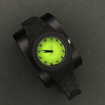 دارک واچ بدون جعبه کد (6487)مشکی صفحه سبز اعداد مشکی