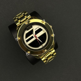 JOEFOX مردانه کد(6576) قاب و بند طلایی صفحه کرم روشن