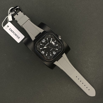 EMPOWER مردانه کد (6598) قاب و صفحه مشکی بند طوسی