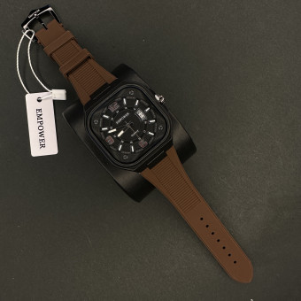 EMPOWER مردانه کد (6603) قاب و صفحه مشکی بند قهوه ای