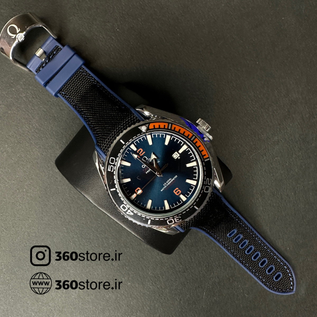 امگا کد (6608) بند مشکی سورمه ای داخل سورمه ای