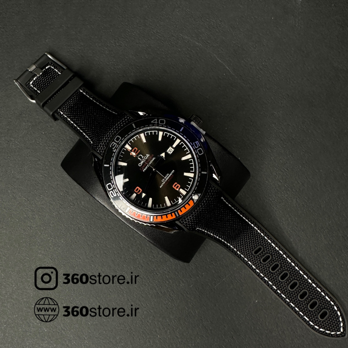 امگا کد (6610) قاب مشکی بند مشکی