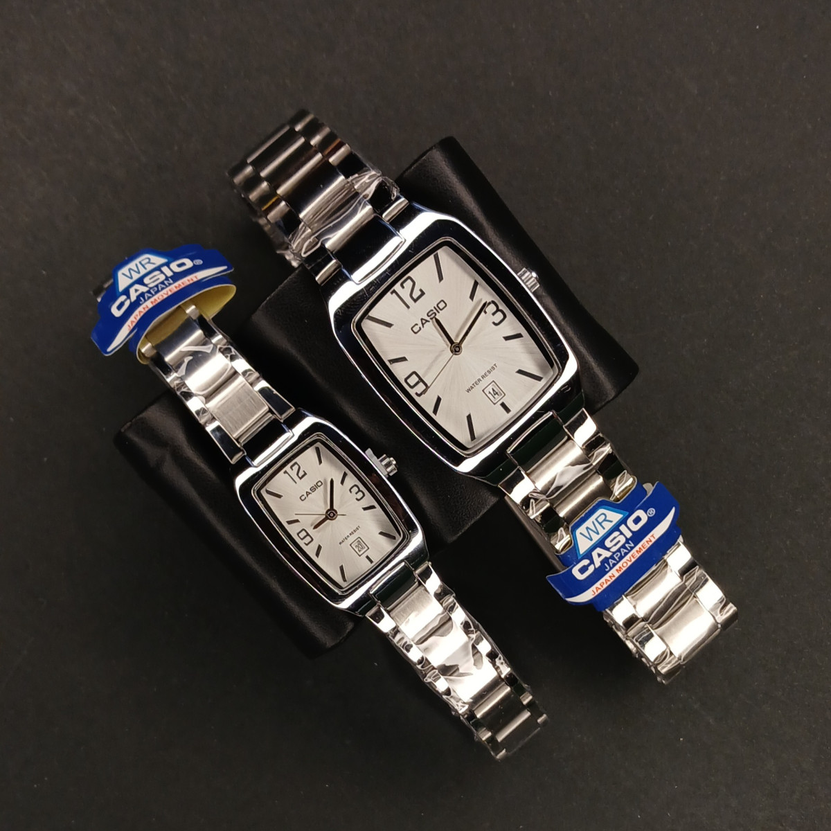 کاسیو مستطیل کد (6672) نقره ای صفحه صفحه سفید