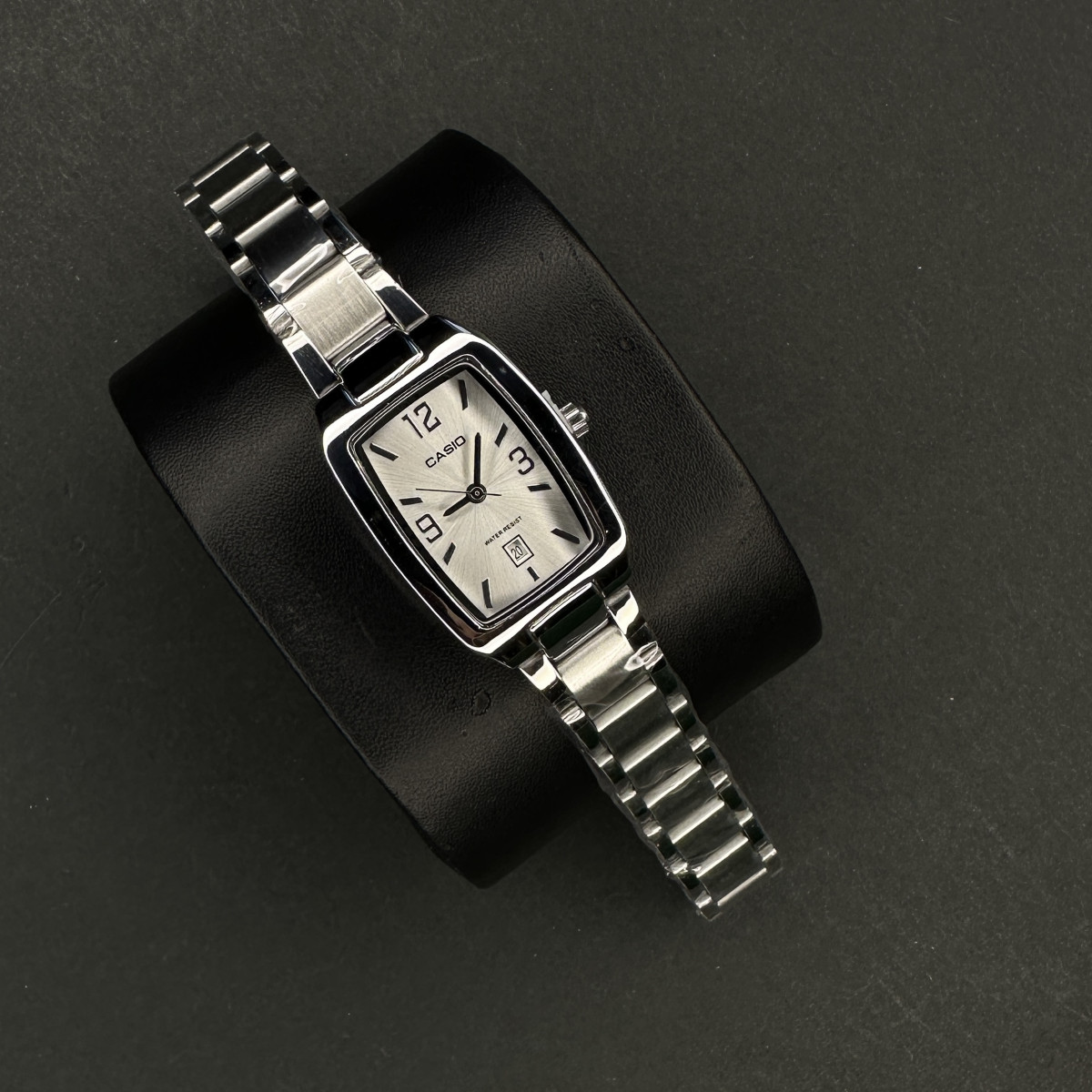 کاسیو مستطیل کد (6672) نقره ای صفحه صفحه سفید