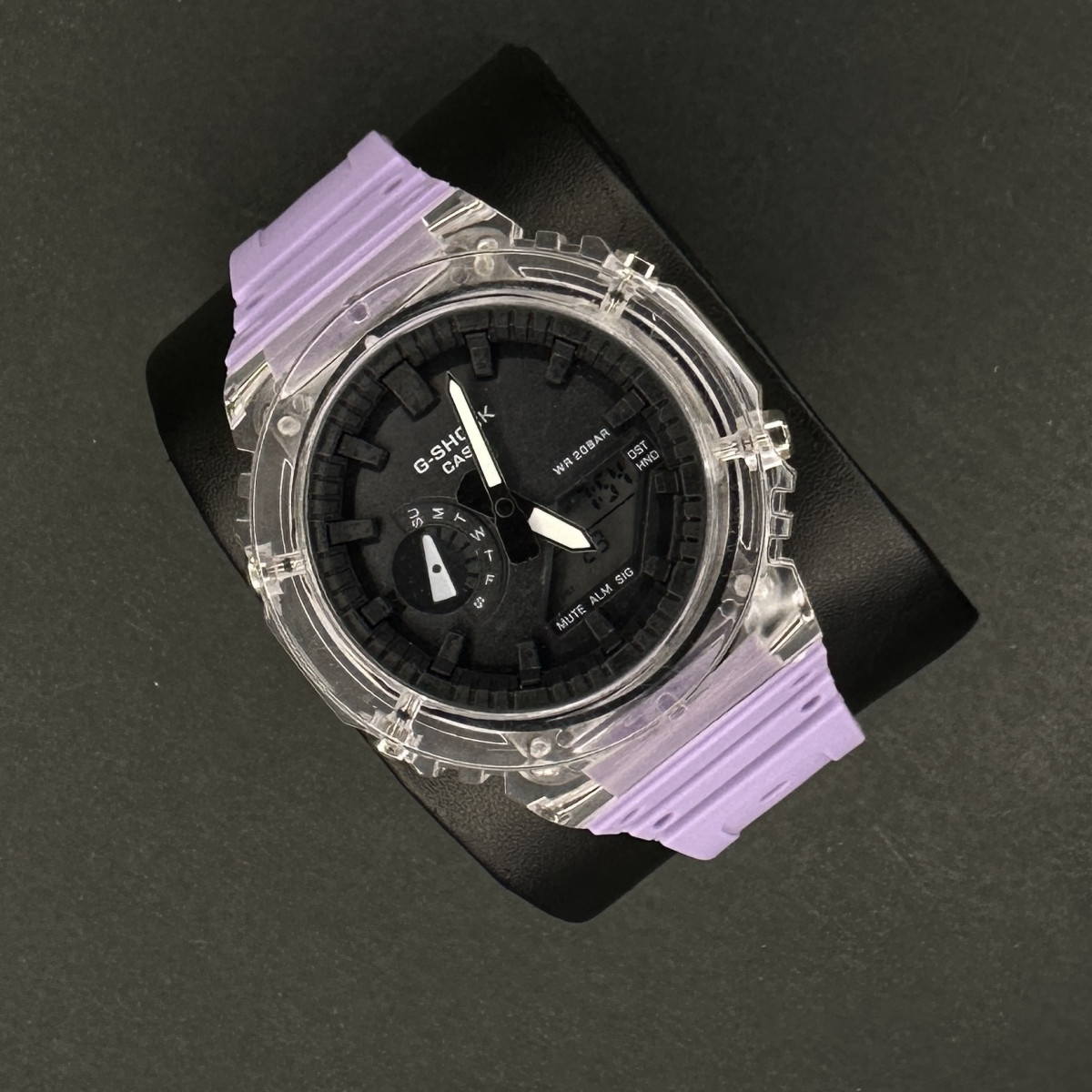 جیشاک 2100 کد (6674) قاب شفاف بند بنفش