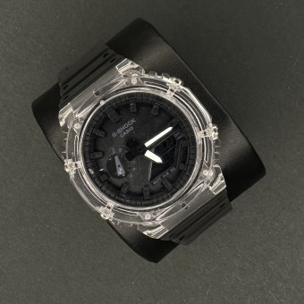 جیشاک 2100 کد (6684) قاب شفاف بند مشکی