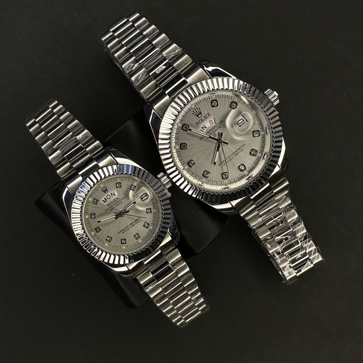 رولکس دو تقویمه کد(6686) تمام نقره ای