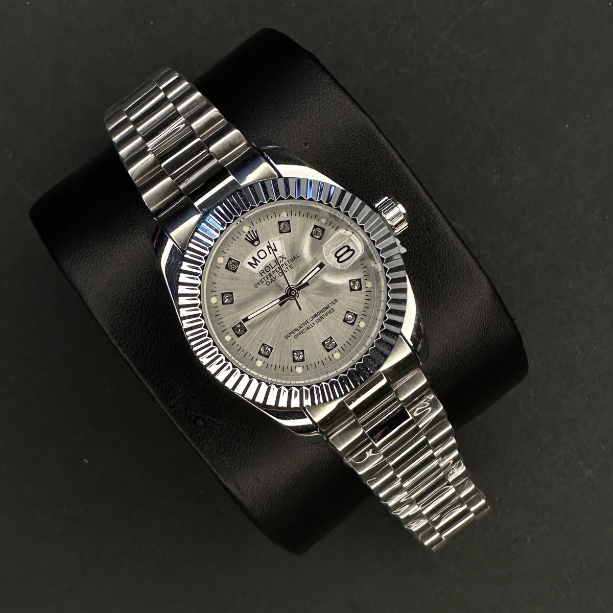 رولکس دو تقویمه کد(6686) تمام نقره ای