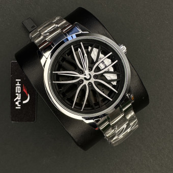 رینگی مردانه کد (6696) نقره ای عقربه سفید