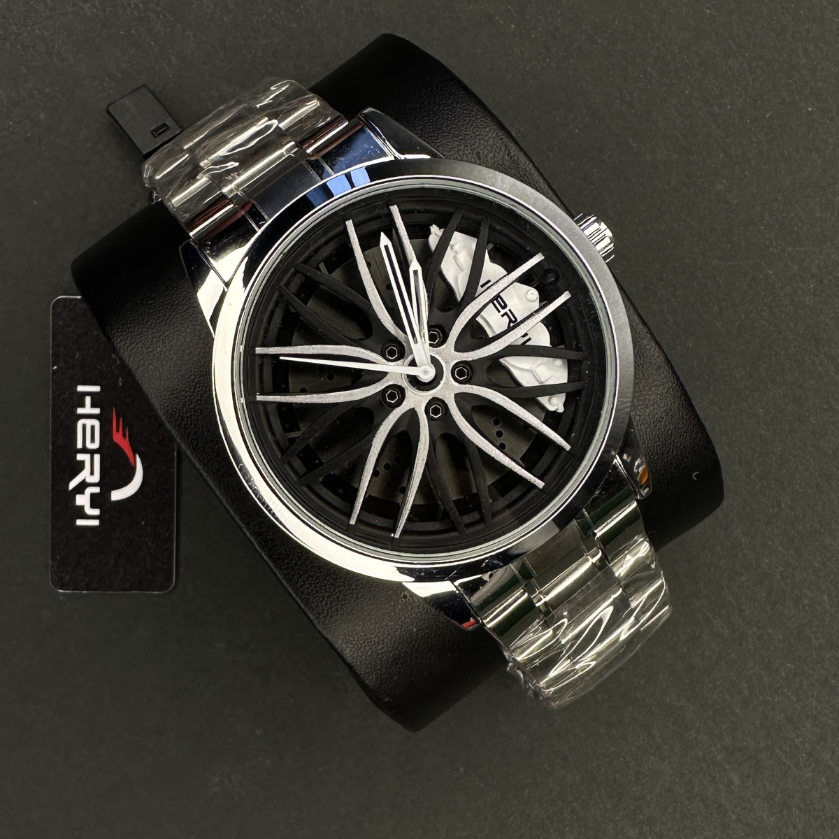 رینگی مردانه کد (6696) نقره ای عقربه سفید