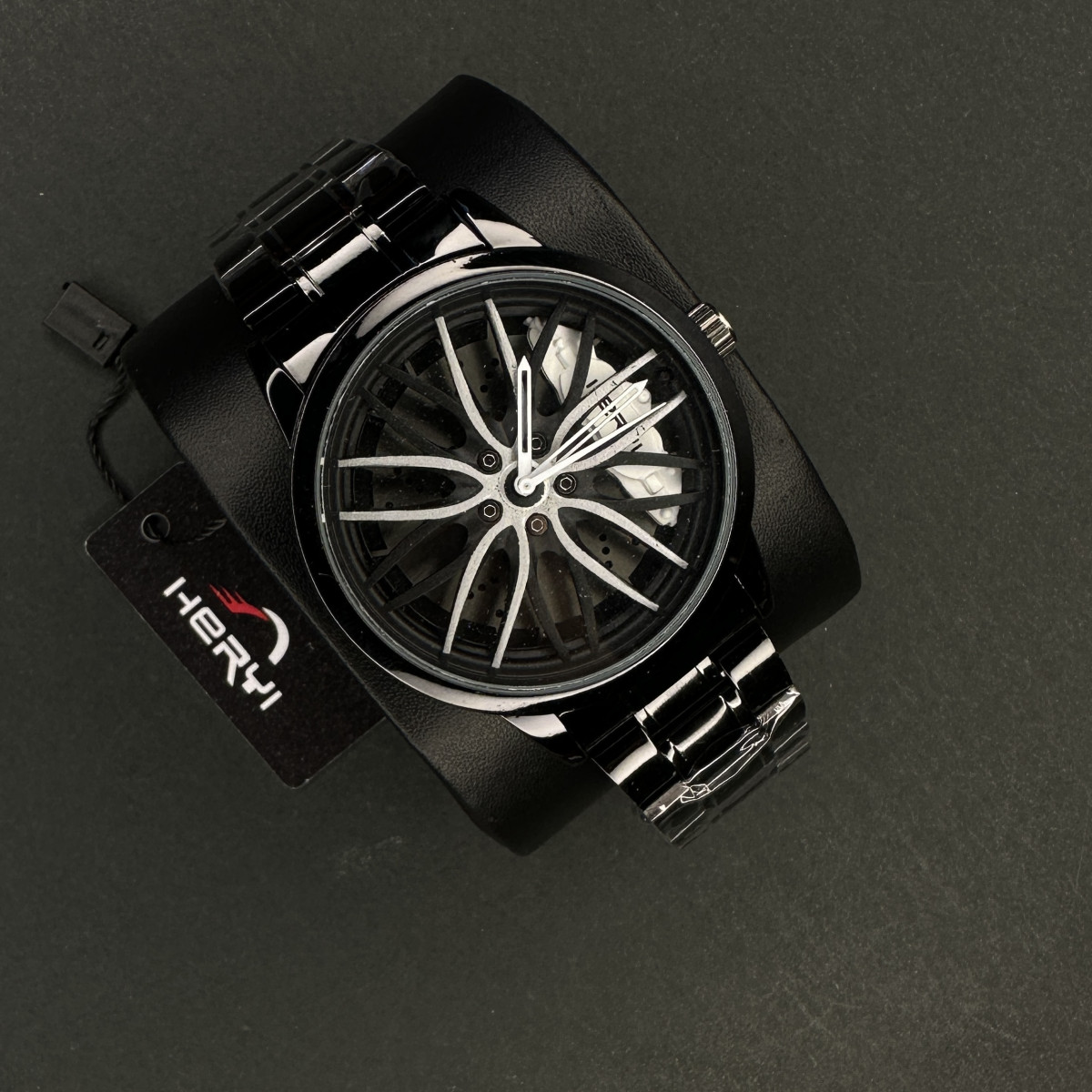 رینگی مردانه کد (6698) مشکی عقربه سفید