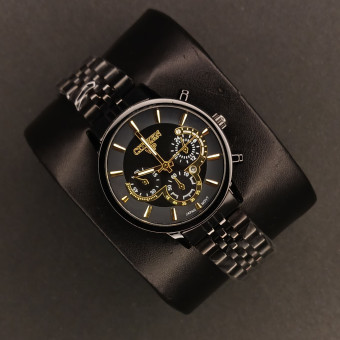 سیتیزن زنانه کد(6702) مشکی عقربه طلایی