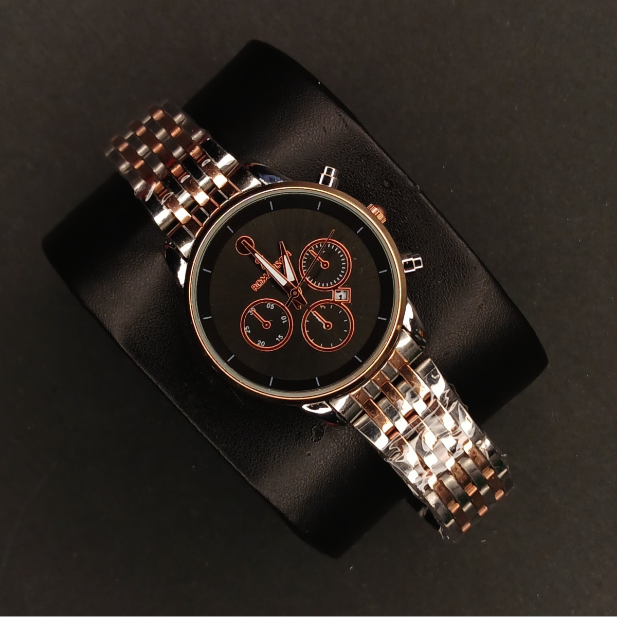 رومانسون زنانه کد(6713) قاب رزگلد بند نقره ای رزگلد