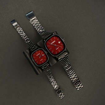 کاسیو اولدمانی کد(6218) مشکی صفحه قرمز