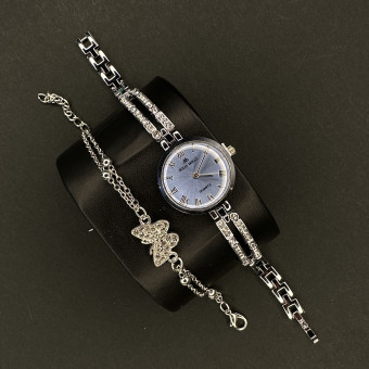 زنانه holly mollyبا دستبند کد (6720) نقره ای داخل ابی