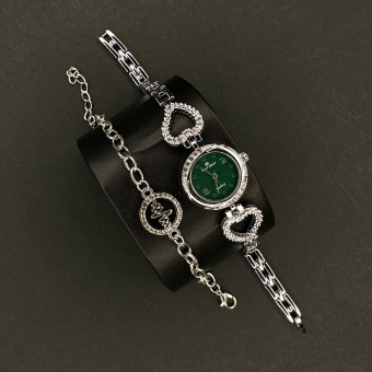 زنانه holly mollyبا دستبند کد (6723) نقره ای داخل سبز