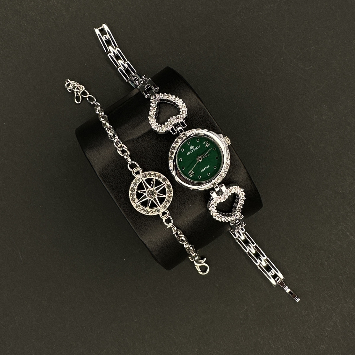 زنانه of holly mollyبا دستبند کد (6730) نقره ای داخل سبز